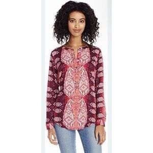 Lucky Brand Women’s Paisley Pop Over Boho Top Blouse Size Medium